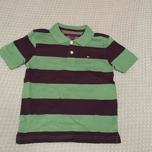 Tommy Hilfiger Polo shirt - Rugby Stripe Navy and Kelly Green